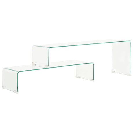 Vidaxl 2-delige salontafelset 90x30x20 110x30x40 cm gehard glas