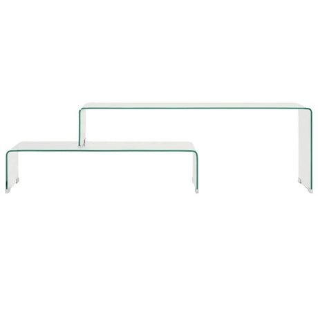 Vidaxl 2-delige salontafelset 90x30x20 110x30x40 cm gehard glas