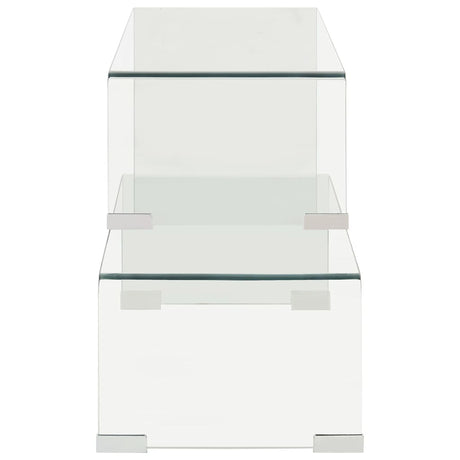 Vidaxl 2-delige salontafelset 90x30x20 110x30x40 cm gehard glas