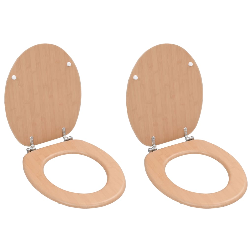 Vidaxl Toilet Seats 2 ST avec couvercles en bambou Design MDF