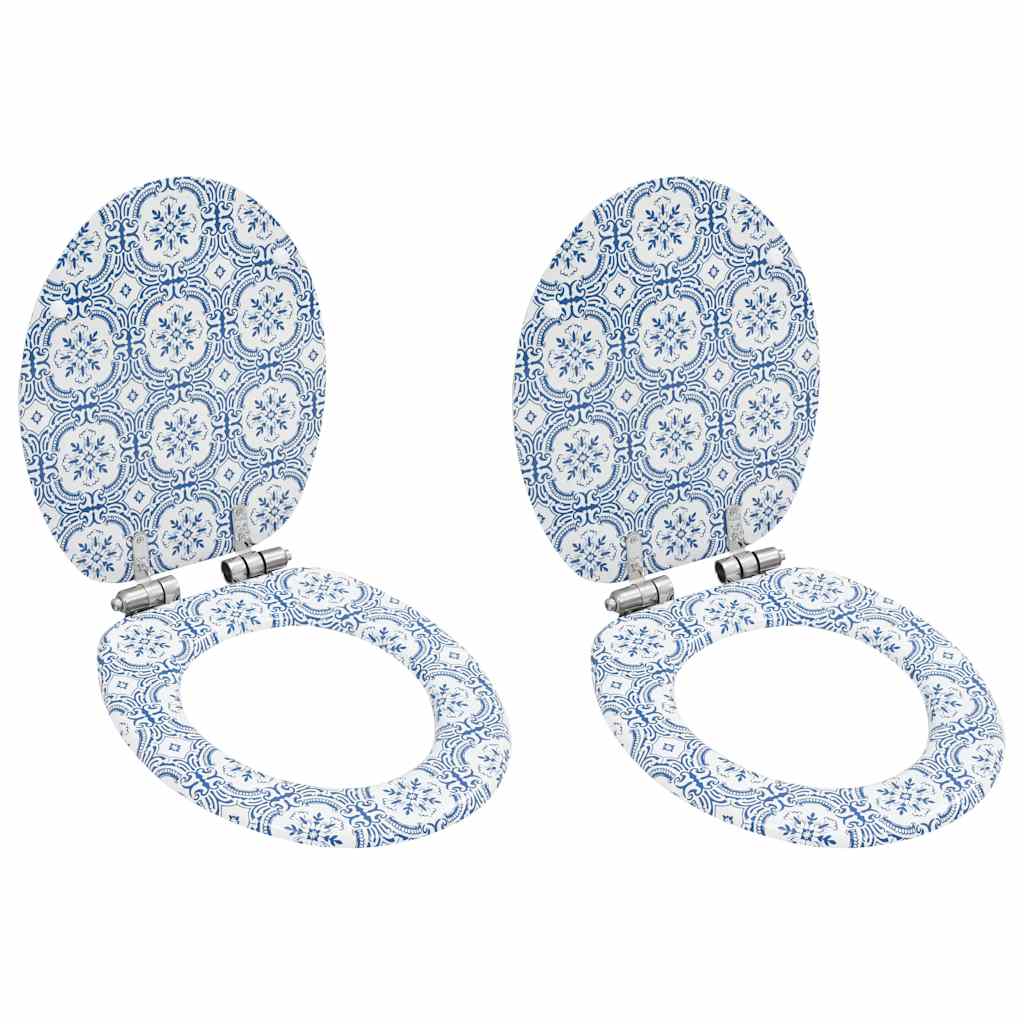 Vidaxl-Toilettensitze 2 ST mit Soft-Close-Deckel MDF Porzellan Design