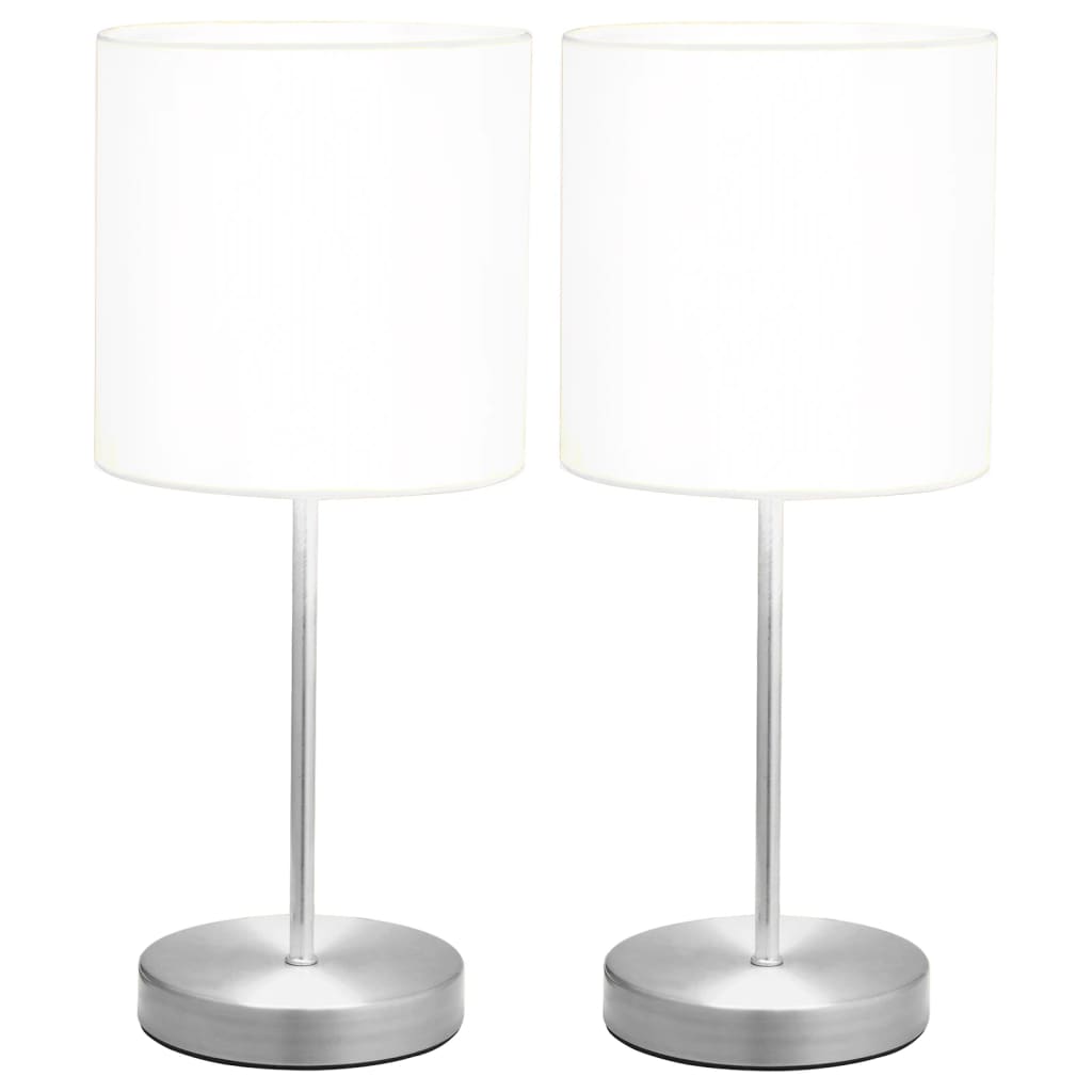 Lampes de table vidaxl 2 sts avec un bouton de jonction e14 blanc