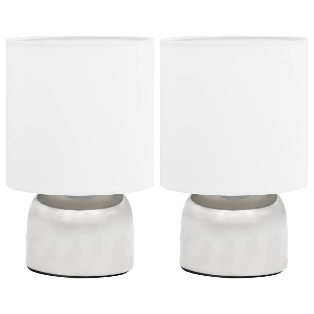 Lampes de table vidaxl 2 sts avec un bouton de jonction e14 blanc