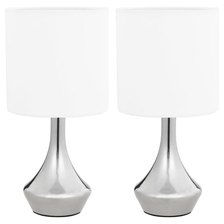 VidaXL Tischlampen 2 Stück mit Touch-Taste E14 weiß