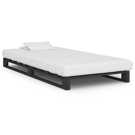 Vidaxl bedframe pallet massief grenenhout grijs 100x200 cm
