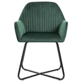 Vidaxl eetkamerstoelen 4 st fluweel groen