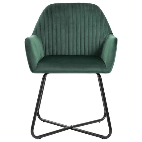 Vidaxl eetkamerstoelen 4 st fluweel groen