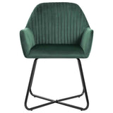 Vidaxl eetkamerstoelen 6 st fluweel groen