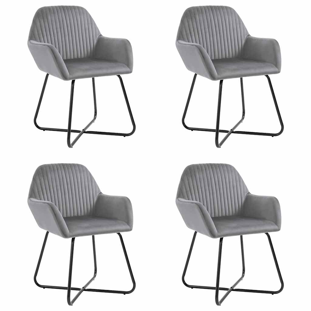 Vidaxl eetkamerstoelen 4 st fluweel grijs