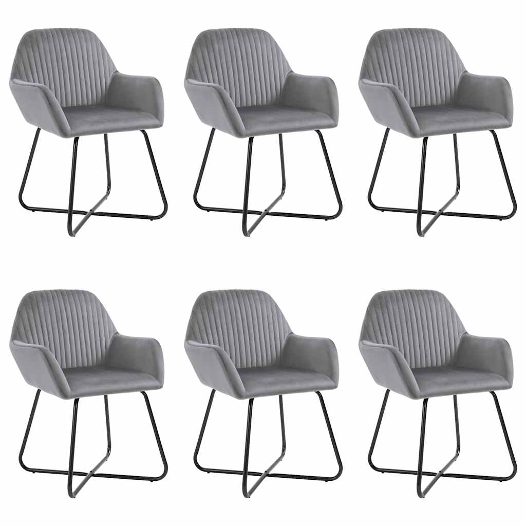 Vidaxl eetkamerstoelen 6 st fluweel grijs