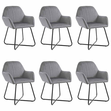 Vidaxl eetkamerstoelen 6 st fluweel grijs