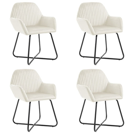 Vidaxl eetkamerstoelen 4 st fluweel crèmekleurig