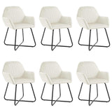 Vidaxl eetkamerstoelen 6 st fluweel crèmekleurig