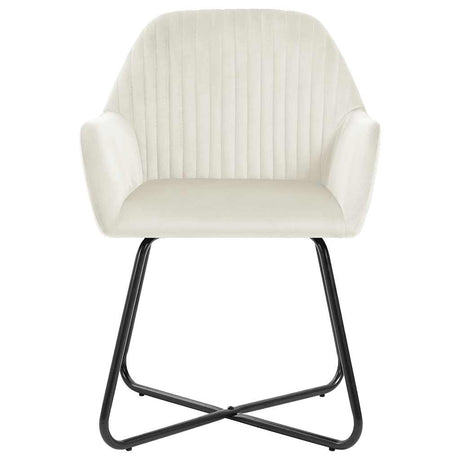 Vidaxl eetkamerstoelen 6 st fluweel crèmekleurig