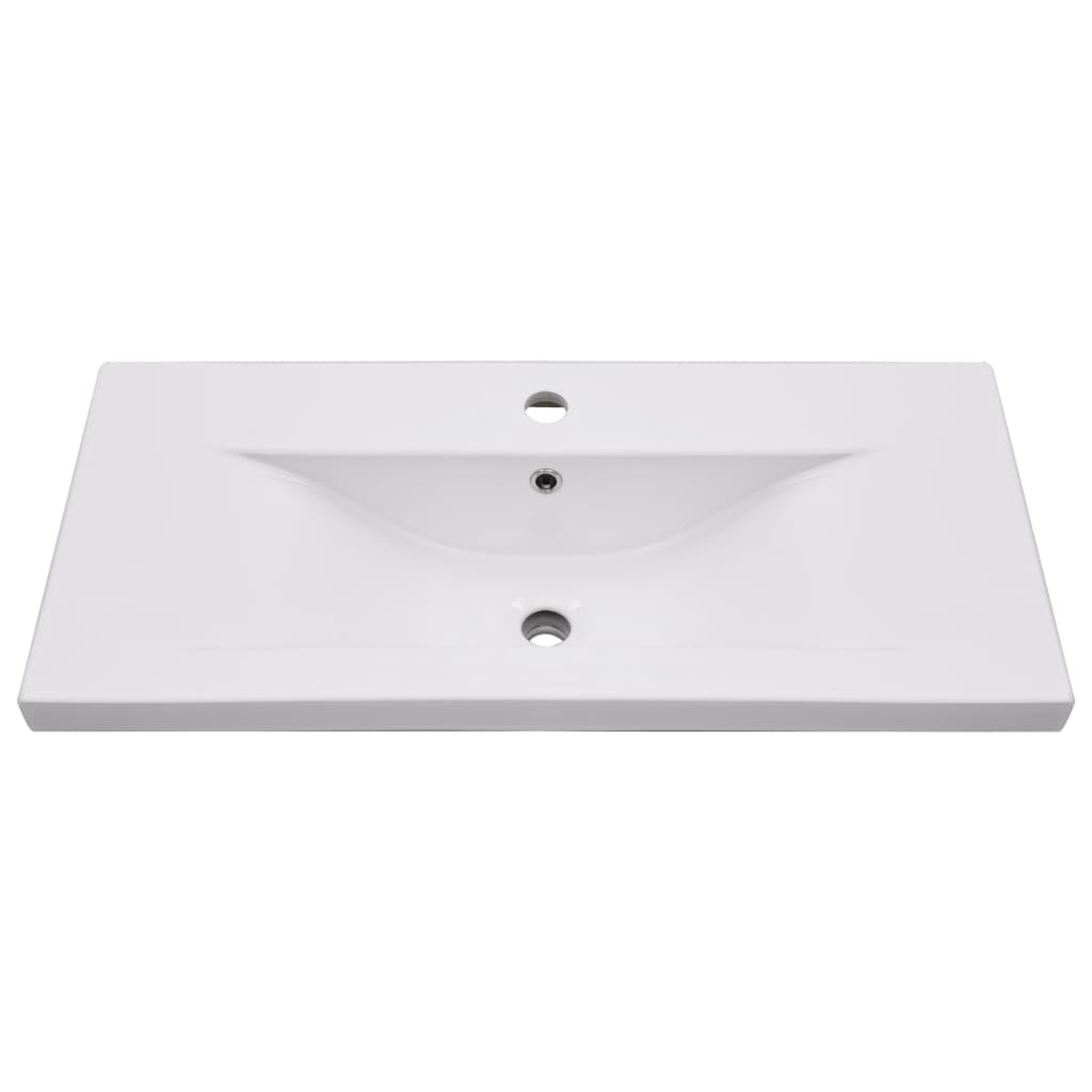 Vidaxl construida -en mesa de lavado 81x39.5x18.5 cm de cerámica blanca