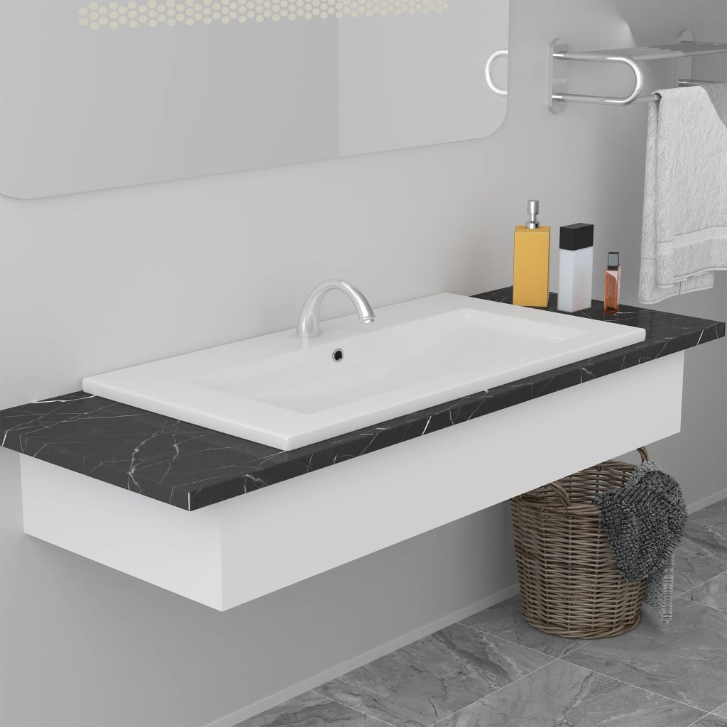 Vidaxl Built -in Wash Tabella 81x39.5x18,5 cm bianco ceramico