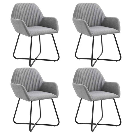 Vidaxl eetkamerstoelen 4 st stof lichtgrijs