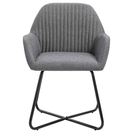 Vidaxl eetkamerstoelen 4 st stof donkergrijs