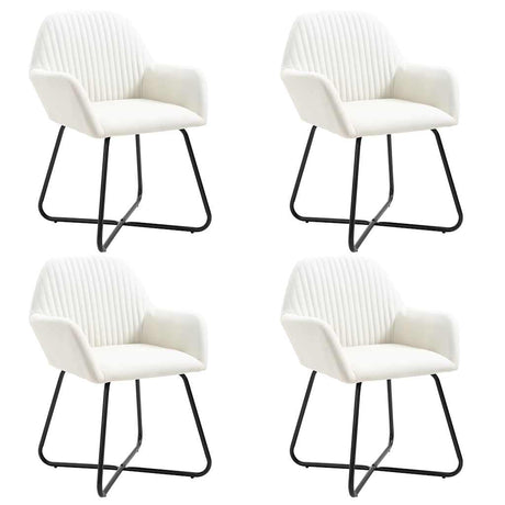 Vidaxl eetkamerstoelen 4 st stof crèmekleurig
