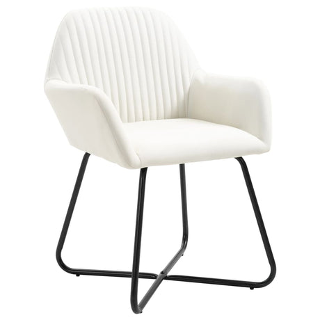 Vidaxl eetkamerstoelen 4 st stof crèmekleurig