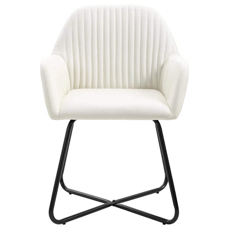 Vidaxl eetkamerstoelen 4 st stof crèmekleurig