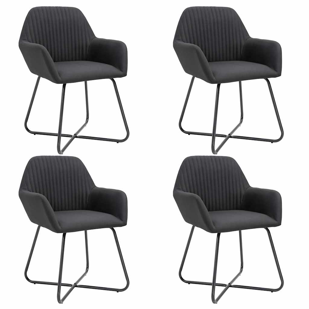 Vidaxl eetkamerstoelen 4 st stof zwart