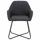 Vidaxl eetkamerstoelen 4 st stof zwart