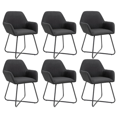 Vidaxl eetkamerstoelen 6 st stof zwart