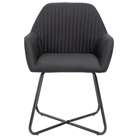 Vidaxl eetkamerstoelen 6 st stof zwart