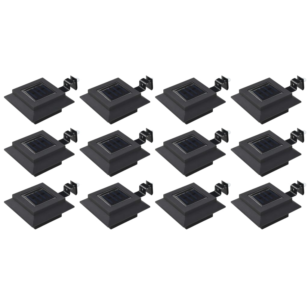 Vidaxl Lampade solari 12 St LED Square 12 cm Nero