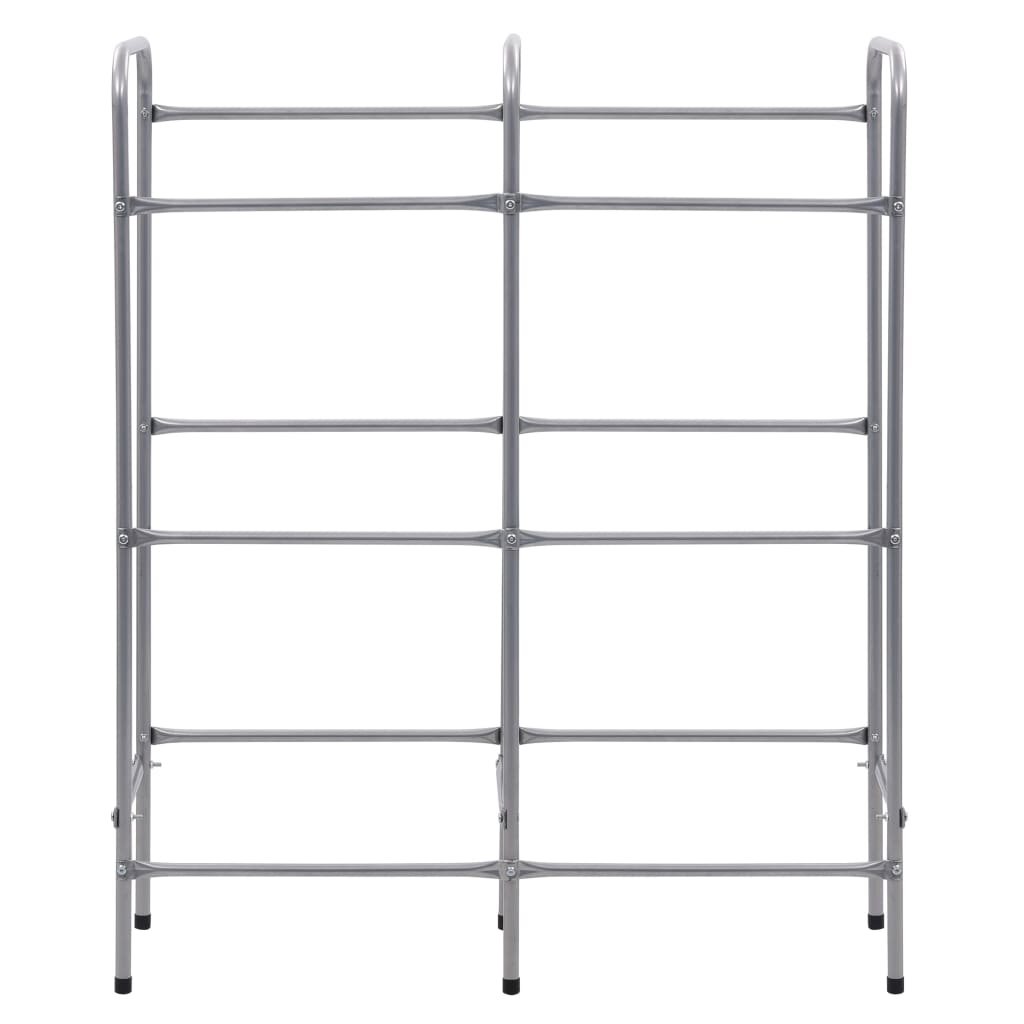 Rack de stockage Vidaxl pour 6 caisses 96x33x116 cm en acier argenté coloré