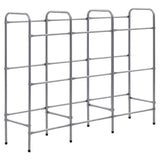 Vidaxl storage rack for 9 crates 145x33x116 steel silver colored