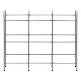 Rack di stoccaggio Vidaxl per 9 casse 145x33x116 in argento in acciaio colorato