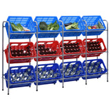 Vidaxx Lagerregal für 12 Kisten 190x33x116 cm Stahl silber