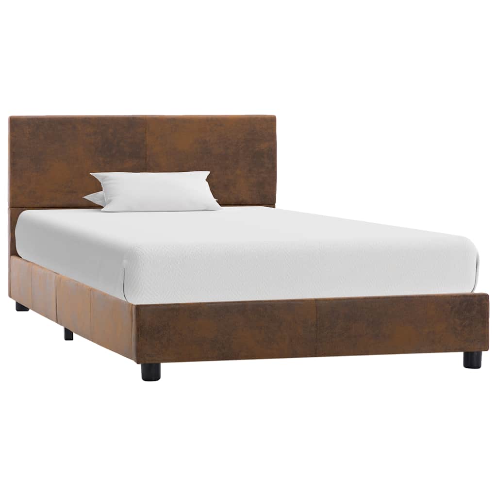 Vidaxl bedframe kunstsuède bruin 100x200 cm