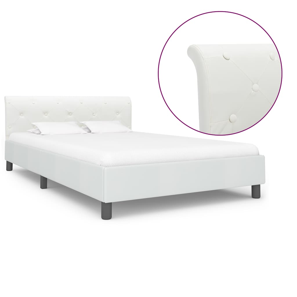 Vidaxl bedframe kunstleer wit 120x200 cm