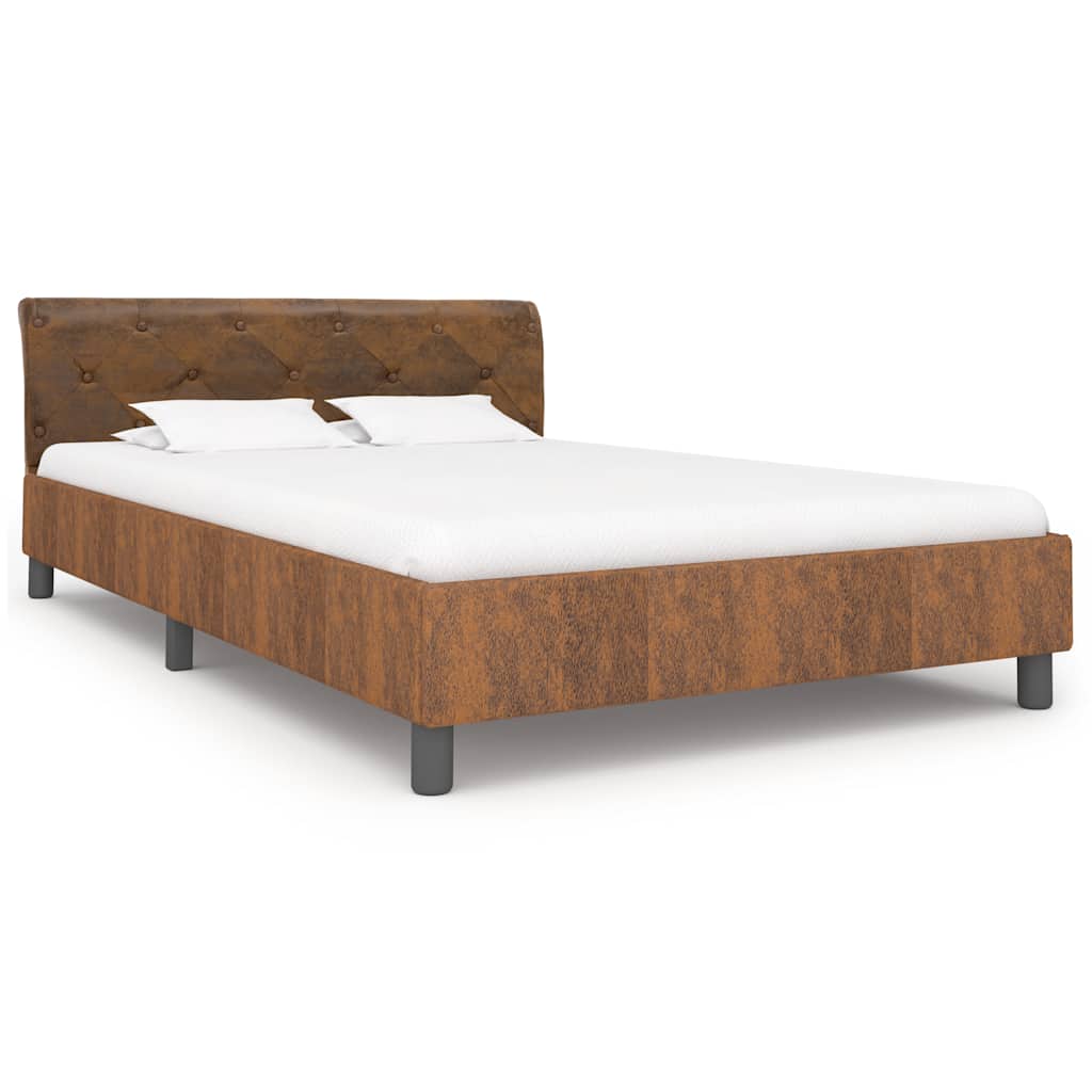 Vidaxl bedframe kunstsuède bruin 140x200 cm