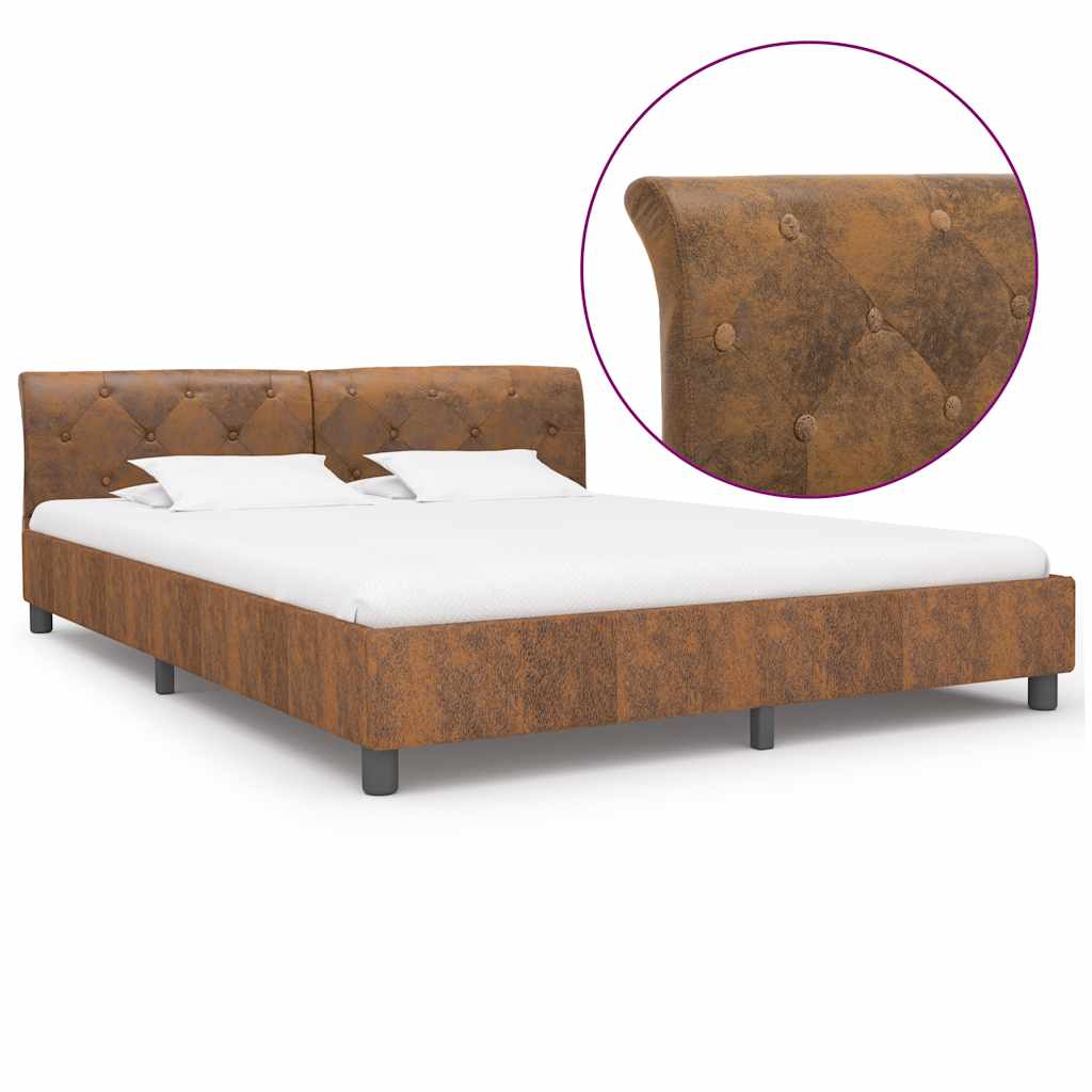 Vidaxl bedframe kunstsuède bruin 160x200 cm