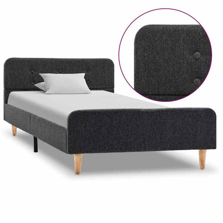 Vidaxl bedframe jute donkergrijs 90x200 cm