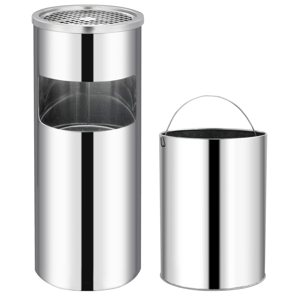 VidaXL ashtray Trash Hotel 30 L Stainless Steel