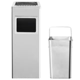 Vidaxl Ashtray Trash Hotel 36 L en acier inoxydable