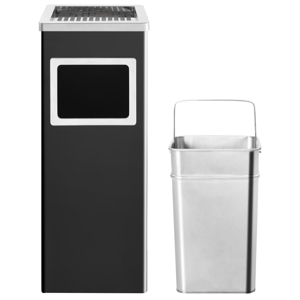 Vidaxl Ashtray Trash Hotel 36 L de acero negro