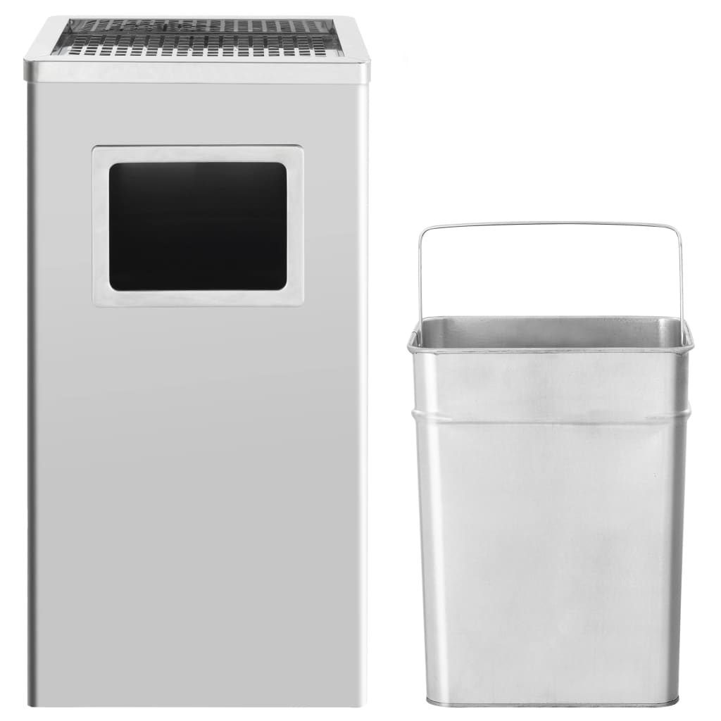 Vidaxl Ashtray Trash Hotel 45 L en acier inoxydable