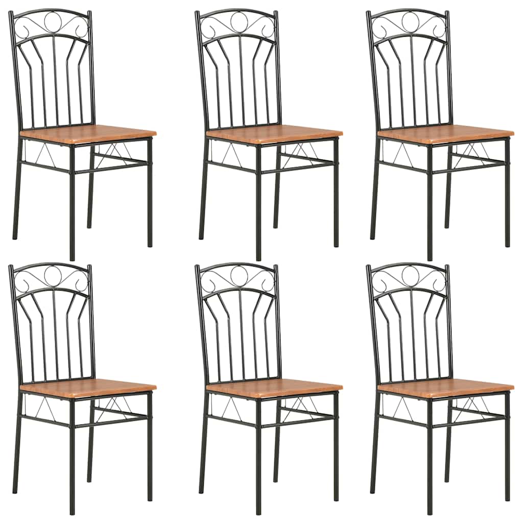 Vidaxl eetkamerstoelen 6 st mdf bruin