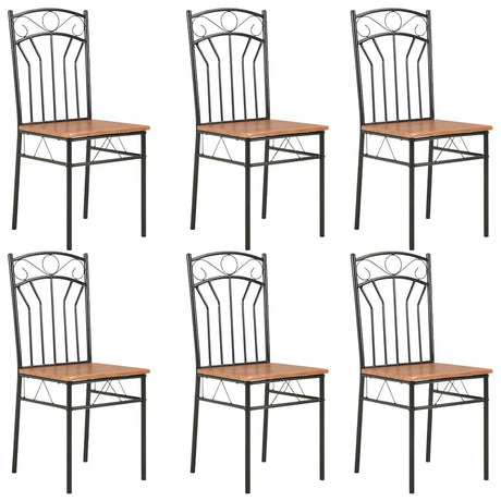 Vidaxl eetkamerstoelen 6 st mdf bruin