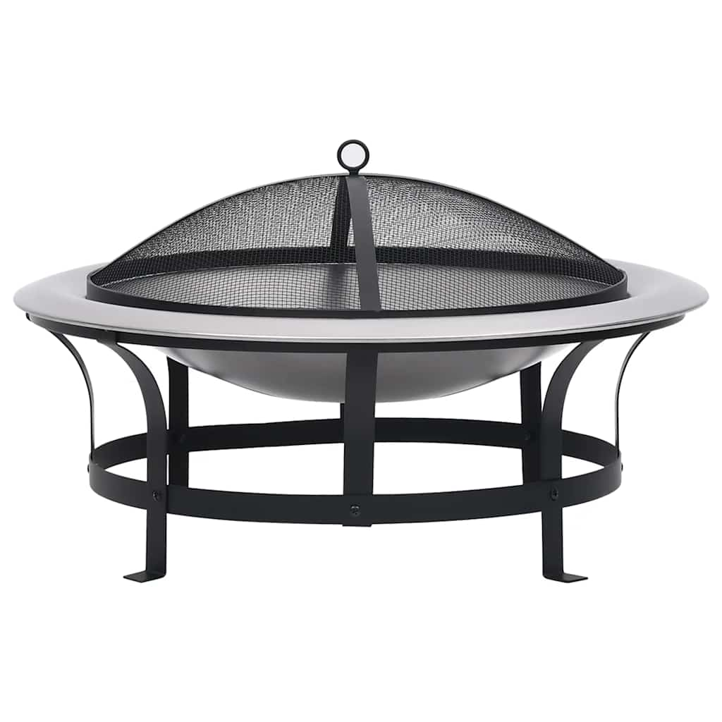 Vidaxl Garden Fire med grill 76 cm rustfritt stål