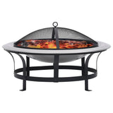 Vidaxl Gartenfeuer mit Grill 76 cm Edelstahl