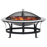 Vidaxl Gartenfeuer mit Grill 76 cm Edelstahl