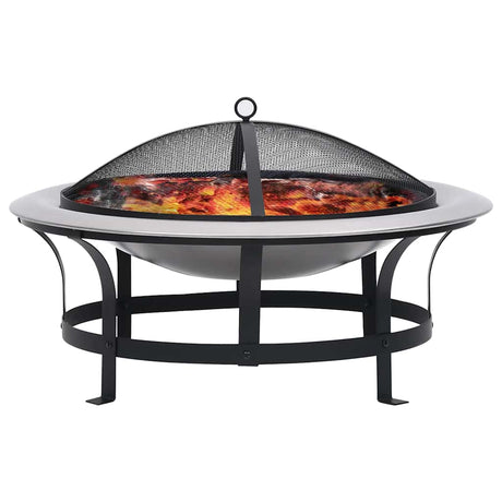 Vidaxl Gartenfeuer mit Grill 76 cm Edelstahl