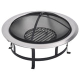 Vidaxl Gartenfeuer mit Grill 76 cm Edelstahl